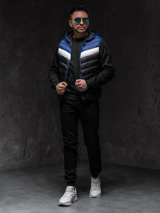 Homme Gilet matelassé à capuche Bleu foncé Bolf HDL88004A1