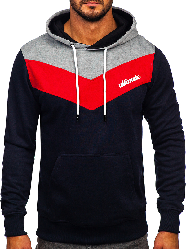 Homme Sweat-shirt imprimé à capuche Gris Bolf W3878