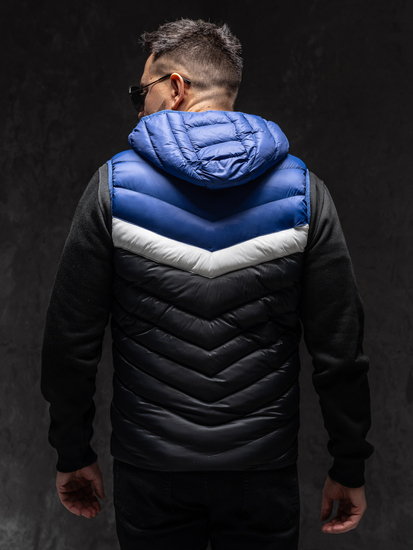 Homme Gilet matelassé à capuche Bleu foncé Bolf HDL88004A1