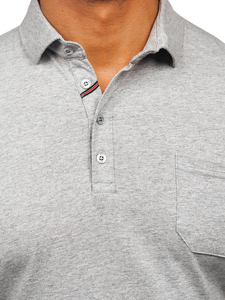 Homme Polo en coton à manches longues Gris Bolf 5120