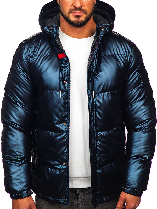 Blouson d'hiver matelassé sportif pour homme bleu foncé Bolf EX2125