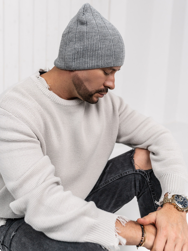 Homme Bonnet d'hiver Gris Bolf 387054