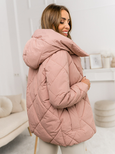 Femme Blouson d'hiver matelassée à capuche Rose Bolf 5M3175