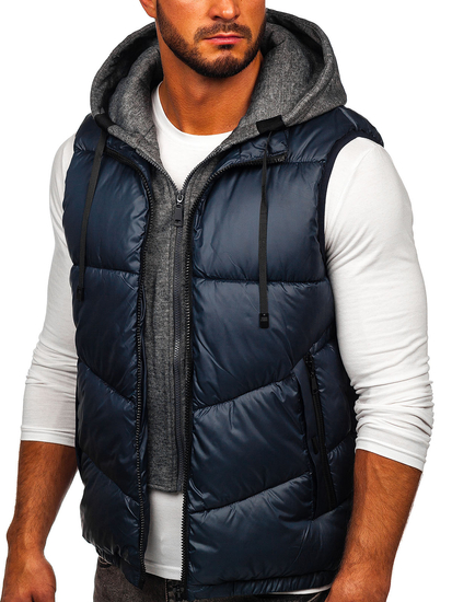 Gilet à capuche pour homme bleu foncé Bolf 2908
