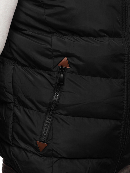 Gilet matelassé à capuche pour homme noir Bolf B5382
