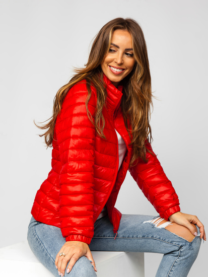 Blouson de transition matelassé pour femme rouge Bolf 5M706