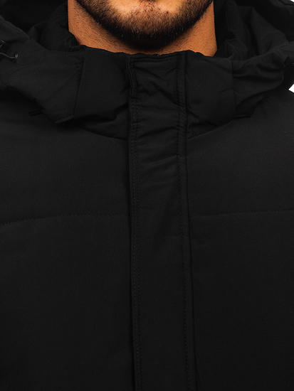 Homme Blouson d'hiver longue matelassée Noir Bolf 91M9912