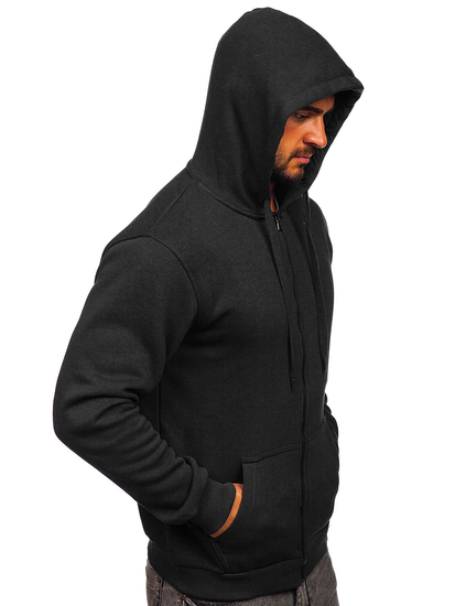 Sweat-shirt noir zippé à capuche pour homme Bolf 2008 