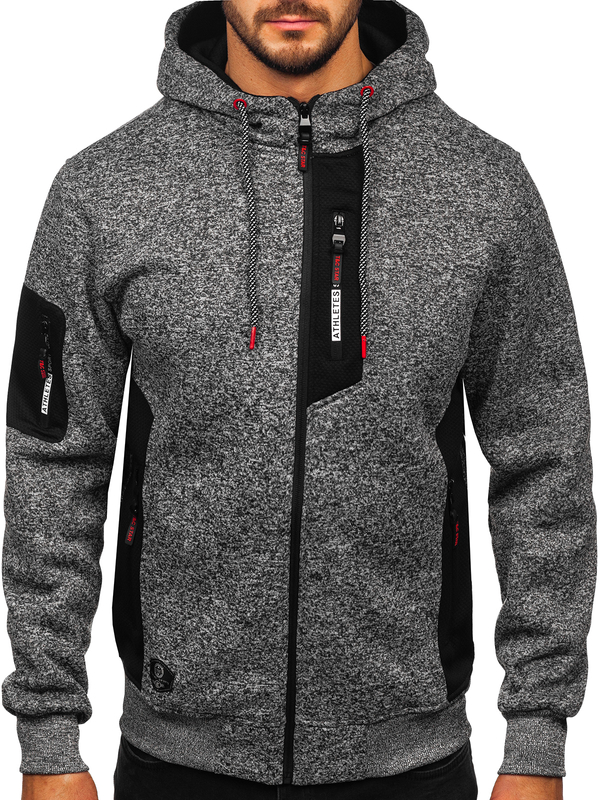 Homme Blouson de transition à capuche Anthracite Bolf TC1211