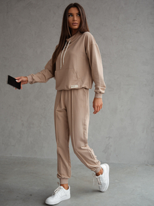 Ensemble de survêtement deux pièces femme beige Bolf 82162