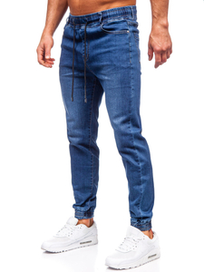Homme Pantalon jogger en jean Bleu foncé Bolf 8122