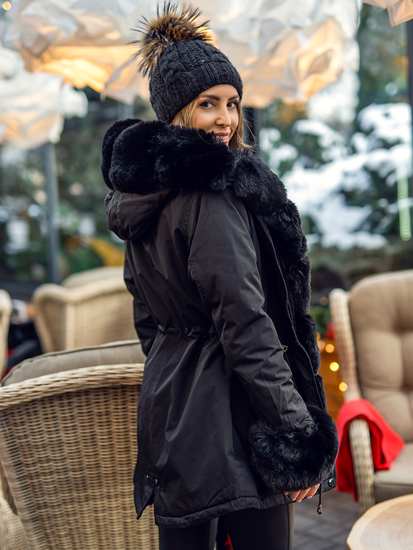 Parka d'hiver à capuche pour femme noire Bolf 16M9062