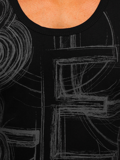 Débardeur boxer imprimé pour homme noir Bolf 14846