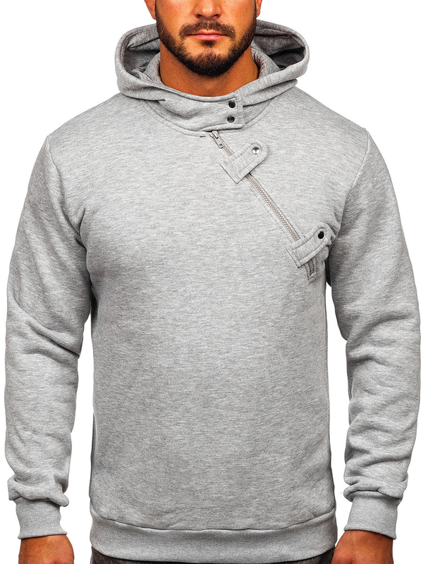 Sweat-shirt à capuche pour homme gris foncé Bolf 06