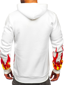 Homme Sweat-shirt imprimé à capuche Blanc Bolf LK63