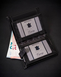 Homme Portefeuille en cuir Noir 25912