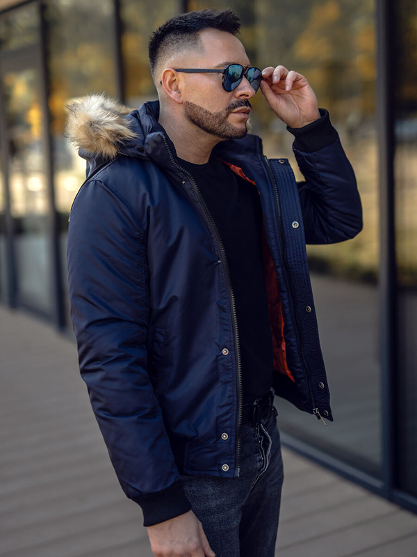 Blouson d'hiver pour homme bleu foncé Bolf 2129