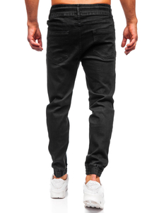 Homme Pantalon de jogging en jean Noir Bolf 8162