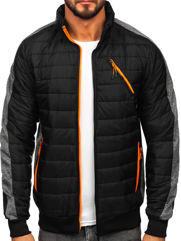 Blouson de transition matelassé pour homme noir Bolf 8M909