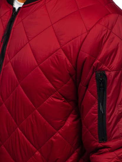 Blouson bomber de transition matelassé pour homme bordeaux Bolf MY-01A