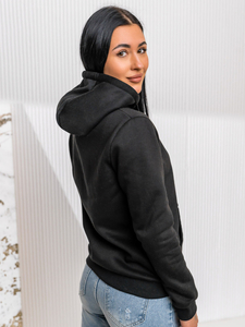 Femme Sweat-shirt kangourou Noir Bolf W02A1