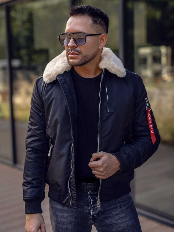Blouson pour homme de transition aviateur noir Bolf EX1787