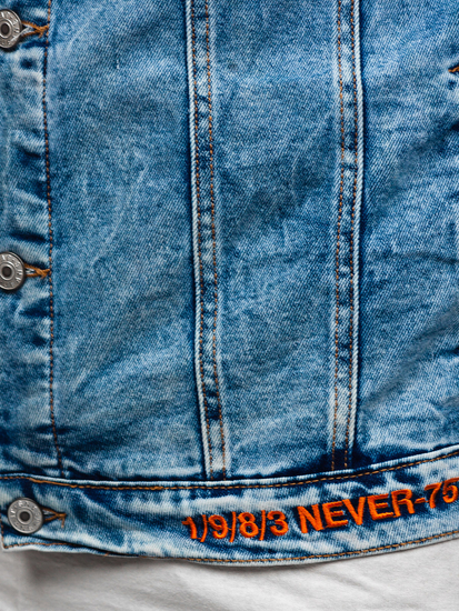 Homme Blouson en jean à capuche Bleu foncé Bolf HY959