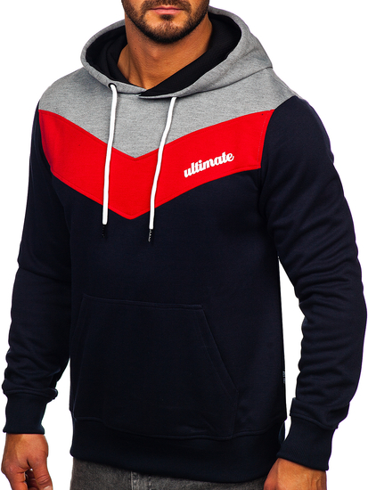 Homme Sweat-shirt imprimé à capuche Gris Bolf W3878