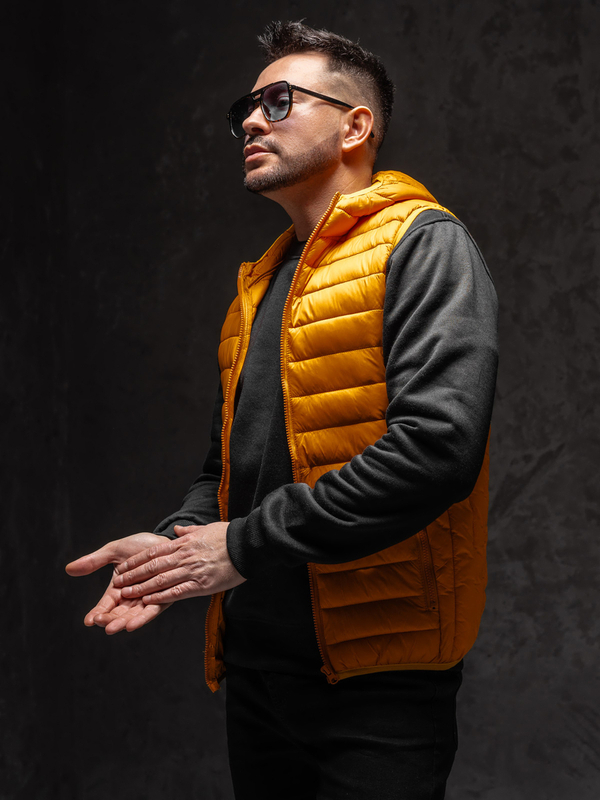 Gilet matelassé à capuche pour homme orange Bolf LY36