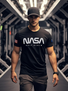 Tee-shirt en coton imprimé pour homme noir Bolf 14401