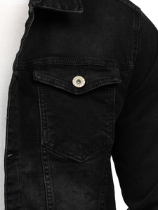 Homme Blouson en jean Noir Bolf 200