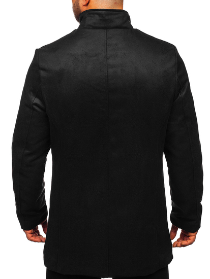 Manteau d'hiver à col montant pour homme noir Bolf M3129