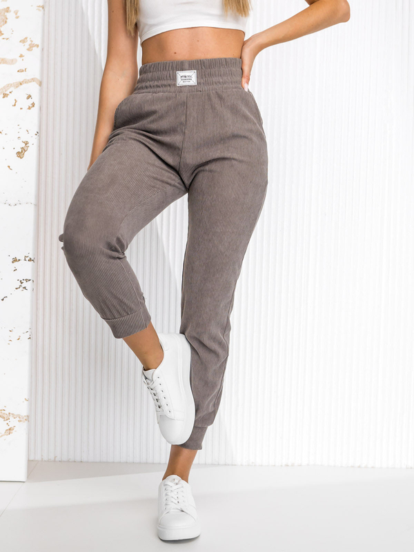 Femme Pantalon sportif en rayures Gris Bolf W7863