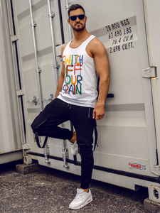 Homme Débardeur imprimé Blanc Bolf 14837A