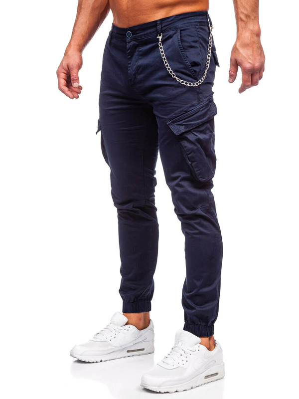 Homme Pantalon jogger cargo Bleu foncé Bolf SK850