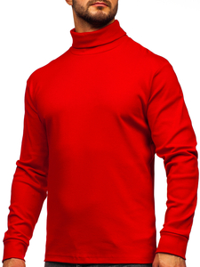 Homme Pull à col roulé basic Rouge Bolf 145347-1