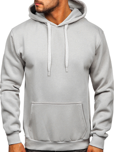 Sweat-shirt gris kangourou à capuche pour homme Bolf B1004