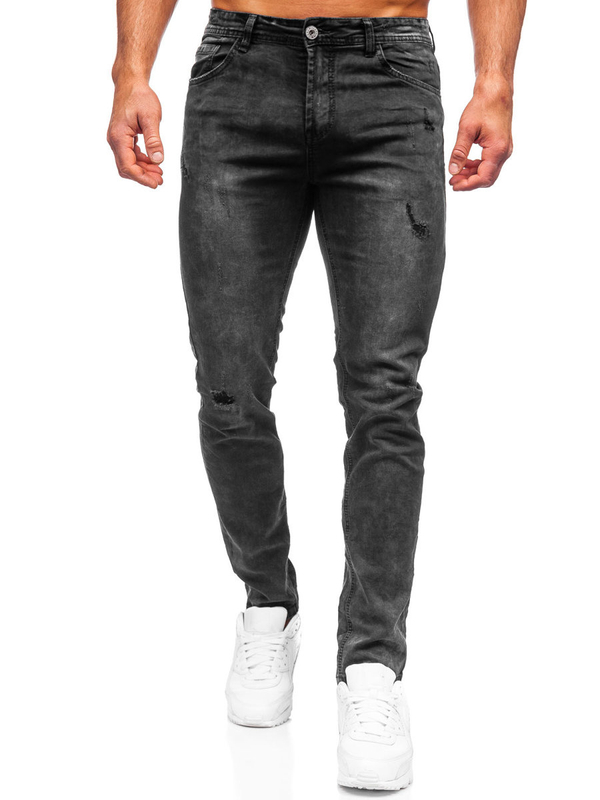 Pantalon en jean regular fit pour homme noir Bolf K10006-2