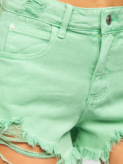 Short en jean pour femme vert Bolf A63