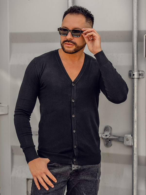 Homme Cardigan Noir Bolf YY06A