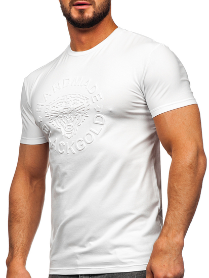 Tee-shirt imprimé pour homme blanc Bolf MT3056