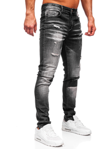 Homme Pantalon en jean slim fit Noir Bolf MP0168N