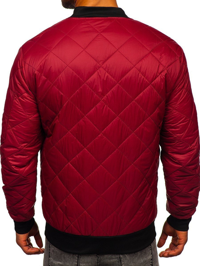 Blouson bomber de transition matelassé pour homme bordeaux Bolf MY-01A