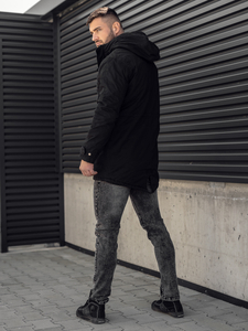 Parka d'hiver en coton pour homme noire Bolf EX838A