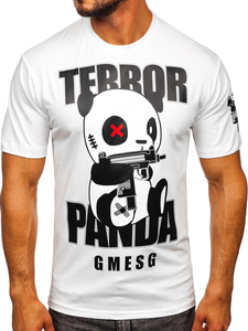 Tee-shirt imprimé pour homme blanc Bolf 2291