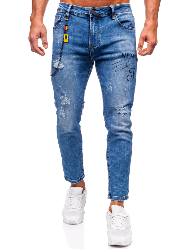 Homme Pantalon en jean slim fit Bleu foncé Bolf TF251