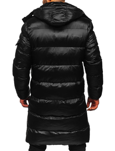 Homme Blouson d'hiver matelassée longue Noir Bolf 9971