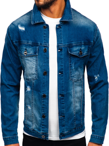 Blouson en jean pour homme bleu clair Bolf MJ506B