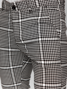 Homme Pantalon élégant à carreaux Noir-Blanc Bolf 184147