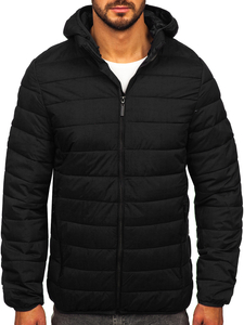 Homme Blouson à mi-saison matelassé à capuche Noir Bolf 5M3197